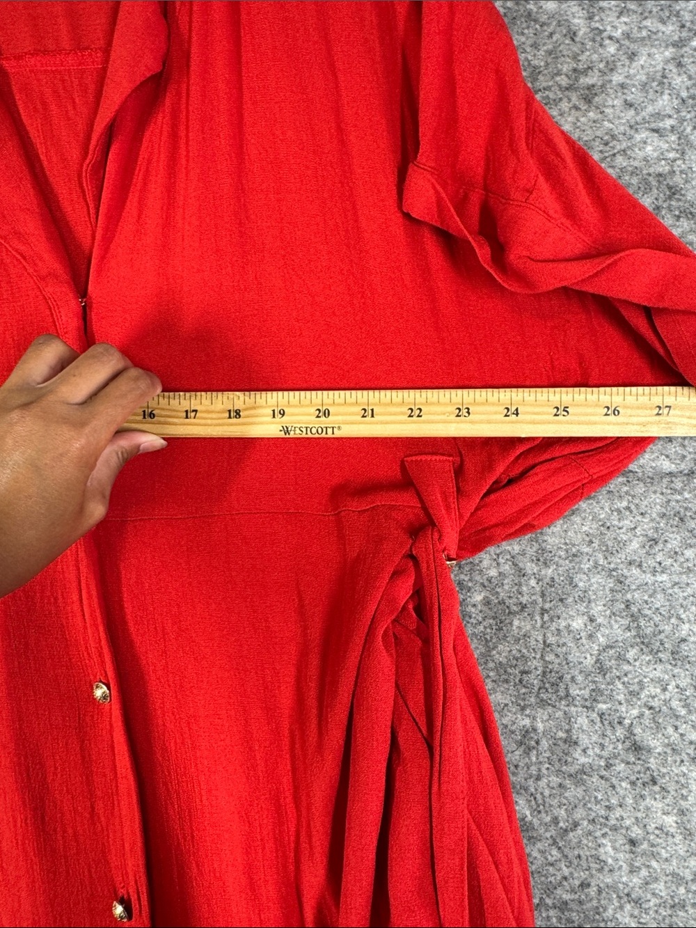 Torrid Red Shirt Dress Size 2 Plus Tie Waist Button Front Casual Midi Summer - Picture 9 of 16